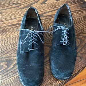 Salvatore Ferragamo sport women’s black suede tie shoes